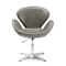 Manhattan Comfort Raspberry Faux Leather Adjustable Swivel Chair in Pebble and Polished Chrome, PK2 2-AC038-PE - alternate 2